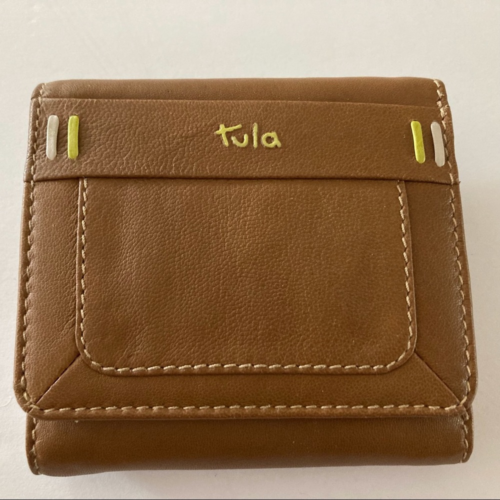 Tula England Leather Tan Ivory Wallet NEW